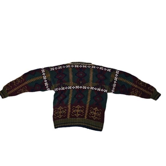VINTAGE Van Heusen 417 AZTEC South Western Mens Sweater 90s HAND KNITTED - Picture 7 of 8